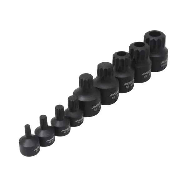 Asta/Satra Kracht Spline Doppen 10 Delige Set Op Rail - Veeltanddop Bitten Set - 12 Tand Bit - Asta thumbnail