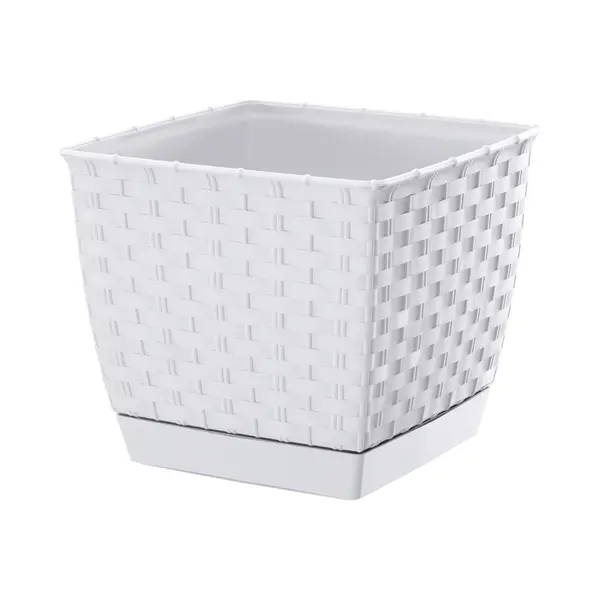 Prosperplast Plantenpot/bloempot - Rotan Kunststof - 14.5 X 14.5 Cm - Parel Wit thumbnail
