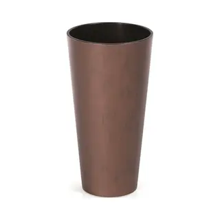 Prosperplast - Bloempot Hoog Rond Tubus Slim - Kunststof Lichtgewicht Weersbestendig Corten 40cm