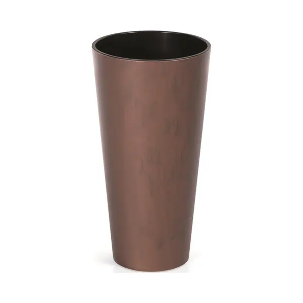 Prosperplast - Bloempot Hoog Rond Tubus Slim - Kunststof Lichtgewicht Weersbestendig Corten 40cm thumbnail