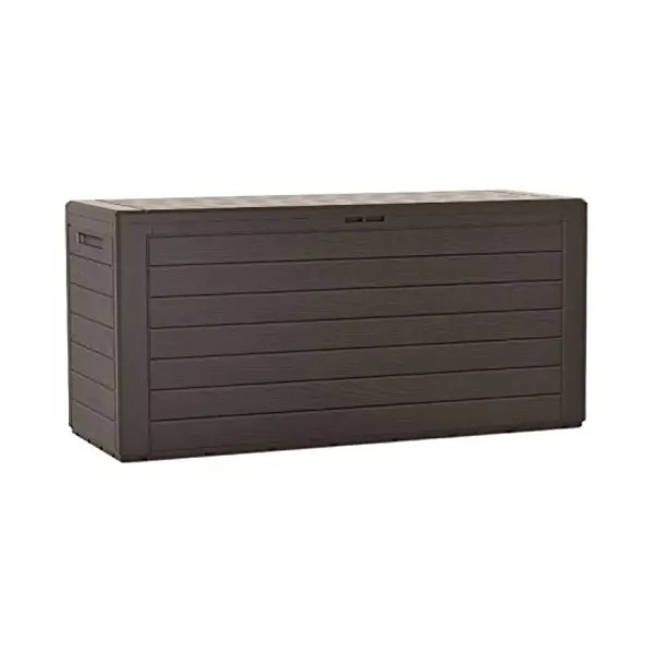 Prosperplast Gartenbox 280l 116x44x55cm Terrasse Balkon Aufbewahrungsbox Braun thumbnail