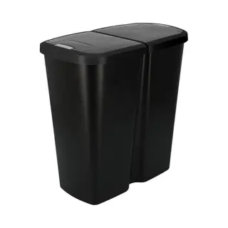 Keden 45L Black Trash Can With 2 Independent Lids.