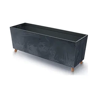 Prosperplast Urbi Case Concrete Effect N Flower Box With Legs For Indoor And Outdoor Use Rectangular Flower Pot Including Plant Pot Plastic 770 X 235