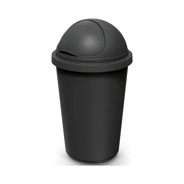 Keden Ronde Vuilnisbak - Schuifdeksel 50l 70x40cm - Zwart thumbnail