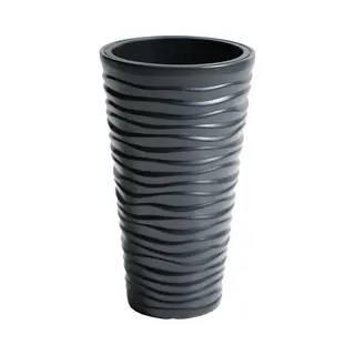Prosperplast Bloempot/plantenpot Sand - Kunststof - Met Binnenpot - Antraciet - D35 X H62 Cm - Binnen/buiten