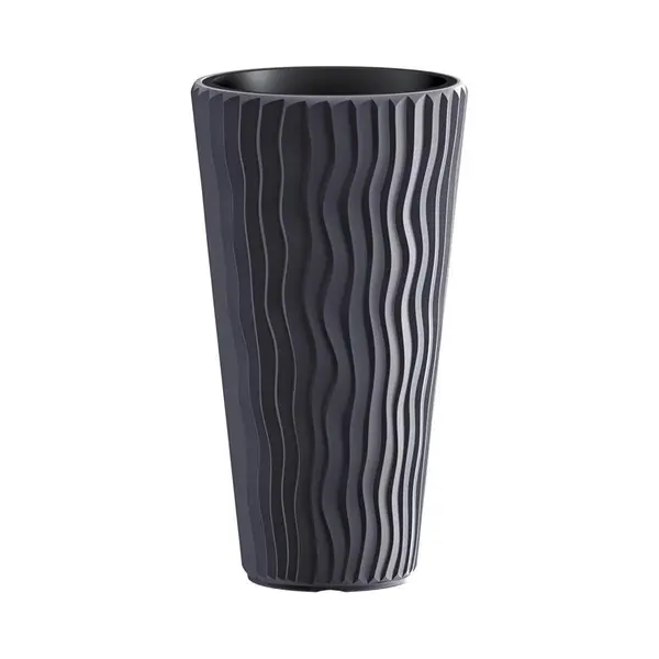 Prosperplast Zanvic Pflanzgefäß Sandy Slim, Anthrazit, 39 Cm thumbnail