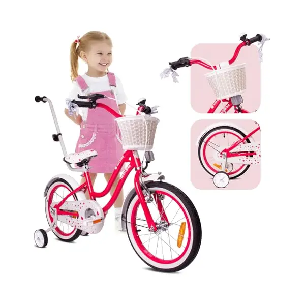 Sun Baby Mädchenfahrrad 14 Zoll Radgröße Heart Bike Zur Auswahl, Mit Abnehmbarer Schubstange, Kinderfahrrad Für Mädchen Von 2 Bis 6 Jahre thumbnail