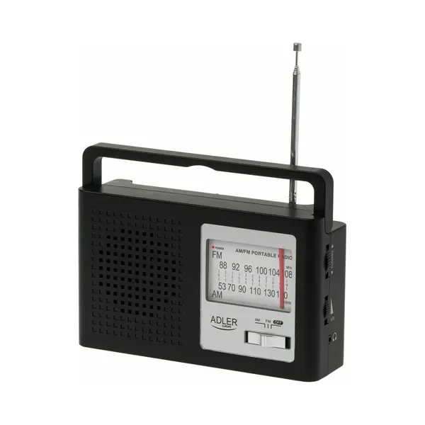 Adler Europe Ad 1909 Am/Fm-Radio | Tragbares Radio Mit Großem Drehregler, Teleskopantenne Und Klinkeneingang | 3, 5-mm-Klinkeneingang | Netz- Und thumbnail