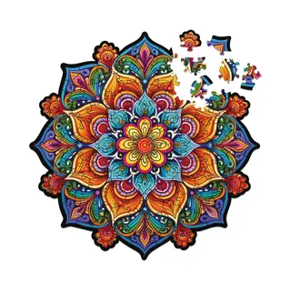 Milliwood - PH646 Houten Puzzel Xs Mandala Bloemenpracht | 3D Puzzels Bouwpakket | Hobby Speelgoed Voor Kinderen & Volwassenen | Wanddecoratie