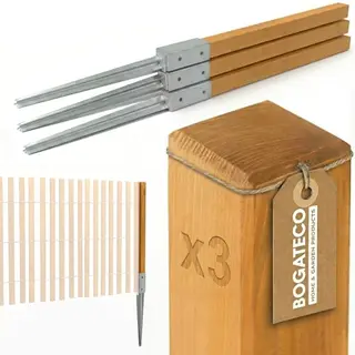 Bogateco Geïmpregneerde Houten Tuinpalen 120x5x5 Cm - Set Van 3 Stuks - Vierkante Schuttingpalen Voor Tuin & Omheining - Beschikbaar In 2 Kleuren En