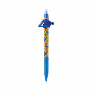sarcia.eu Bewerkbare Pen Dino, Automatische Gelpen Met Gum, Blauwe Inkt, Uitwisbaar, Schoolpen 0, 7 Mm