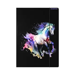 sarcia.eu Paard Gelamineerd Elastomap Schoolmap Met Elastiek Voor Meisjes A4 Starpak