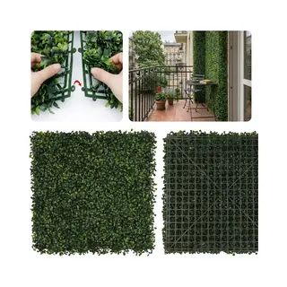 sarcia.eu Plantenwandpaneel Fijn Buxus, Groene Wand Dichtbegroeid, Decoratief Wandpaneel, Gordijn Voor Balkon 50x50 Cm, 1 Stuk
