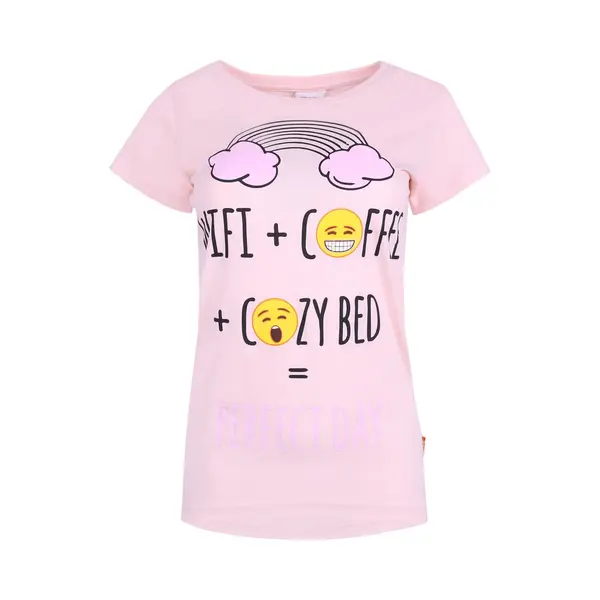 sarcia.eu Abrikozenkleurig Slaapshirt Voor Dames Met Emoji-emoticon-motief thumbnail