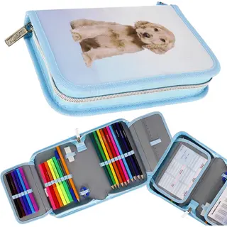 sarcia.eu Hondje Dubbelklaps Etui Met Inhoud, Etui Voor Meisjes