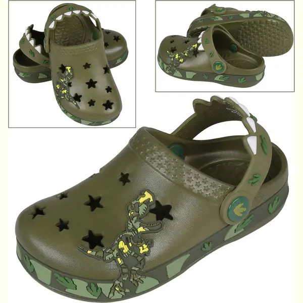 Sarcia.eu Dinosaur Green Lichte Teenslippers Voor Kinderen, Groen thumbnail