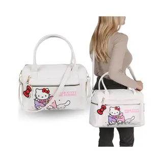 sarcia.eu Hello Kitty Travel Bag, Weekend Bag, Zipped Bag, White 38x26x16 Cm