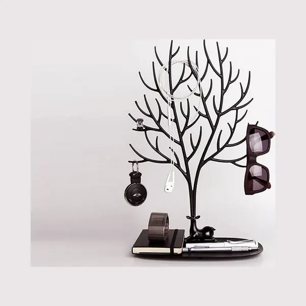Sieradenstandaard Voor Armbanden, Oorbellen En Kettingen – Stijlvolle Boom Display - Zwart thumbnail