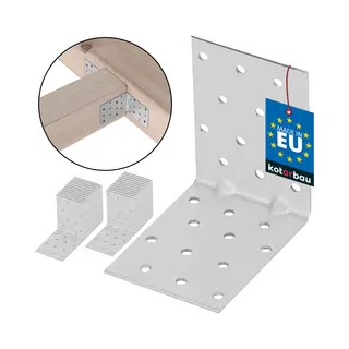 Kotarbau® 25er Set Winkelverbinder - 80 X 80 X 60 Mm - Verzinkter Stahl - Mit Sicke - Metallwinkel 90 Grad - Silber - Holzverbinder -