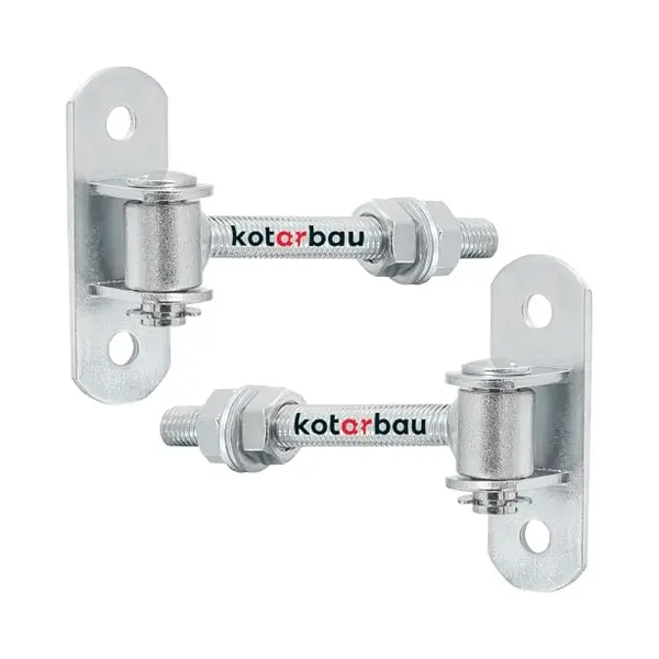Kotarbau® 2er Set Torangel - Einstellbar - 115 Mm M12 - Scharniere Für Gartentor - Stahl - Torband - Mit Anschraubplatte - Schwerlastscharnier - thumbnail