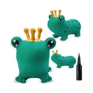 Sun Baby - Springdier Met Pomp Vanaaf 1 Jaar - Kikker - Groen - Max 50kg, Duurzaam Rubber, Gecertificeerd, Bpa-vrij, Springpaard, Springhond