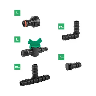 Bradas, Irrigatiesysteem, Druppelirrigatie Accessoireset 16 Mm, 27 Stuks (Set Druppelirrigatie)