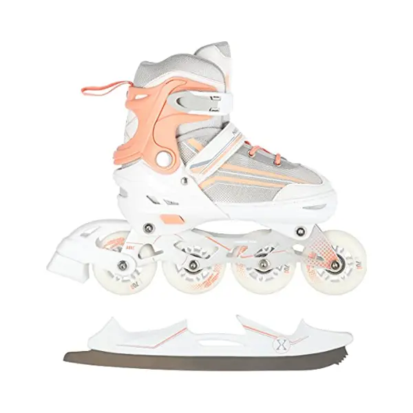 Nils Extreme NH18190 - 2in1 Schaatsen - Verstelbare Maat - Biało-Różowy thumbnail
