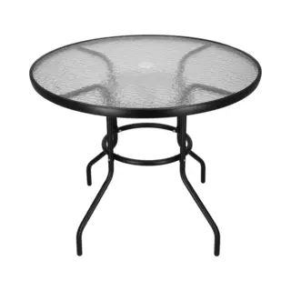 Springos Gartentisch Aus Gehärtetem Glas, Runder Tisch Für Den Balkon.