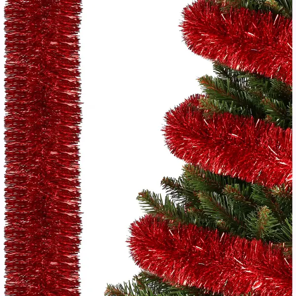 Springos Weihnachtsbaumkette 6m Rot, Weihnachtsbaumgirlande, Durchmesser 7cm thumbnail