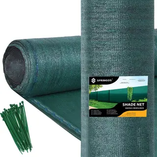 Springos Zichtbreeknet | Zichtdoek | Privacynet | Schaduwdoek | Rol 1, 5 X 10 M | 95 % Schaduw | 185g/m² | Groen