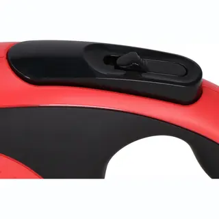 Springos Hondenriem - Hondenlijn - Looplijn - Zakkencontainer - Automatisch - Zwart/Rood - 50 M - Tot 50 Kg