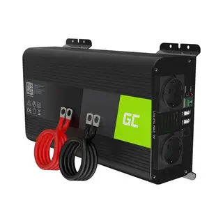 Green Cell Spanningsomvormer Omvormer Pro 12V Naar 230V 1000W / 2000W Zuivere Sinusgolf.