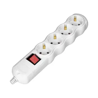 Orno Rozgałęźnik Z Wyłącznikiem 4x2P+Z Schuko, Białyy, Batterijen