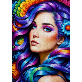Enjoy Puzzle Puzzel 1000 Stukjes - Regenboog Bloem Portret (1000 onderdelen)