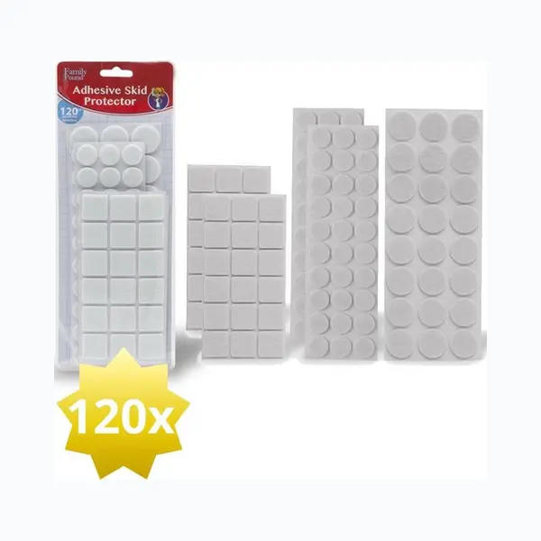 Family Pound 120x Premium Viltjes Stoelpoten - Wit - Zelfklevend Anti Kras Meubelvilt Voor Meubels - 120 Stuks - Rond En Vierkant - Zelfklevende Stoelpoot thumbnail
