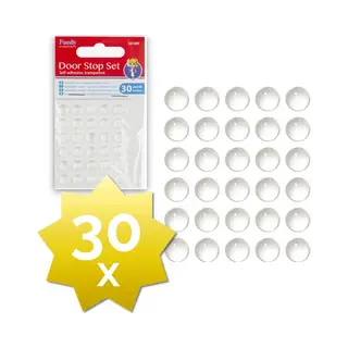 Family Pound Deurstoppers Zelfklevend Transparant - 30x - 8mm - Stootdopjes - Stootdoppen - Anti Slip Dopjes - Muurbescherming - Deurbescherming - Soft Close Kast