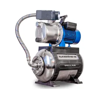 Tallas Booster Inox 1500 Hydrofoorpomp / Beregeningspomp - 5400l/h - 1300W - Opvoerhoogte 48m - Rvs - Tank 25L