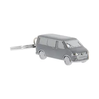 Brisa Vw Collection - Volkswagen 3D Metal Keyring Keychain Accessory In T5/T6 Bus Campervan Design (Classic Bus/Gray)