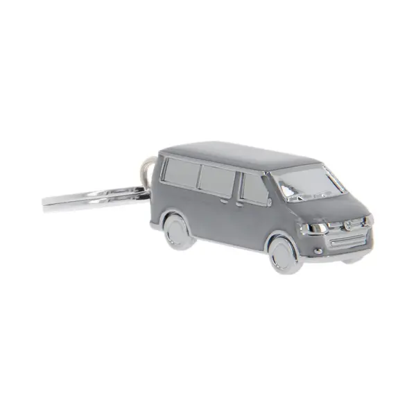 Brisa Vw Collection - Volkswagen 3D Metal Keyring Keychain Accessory In T5/T6 Bus Campervan Design (Classic Bus/Gray) thumbnail