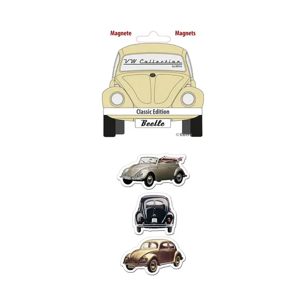 Brisa Vw Collection - Volkswagen Magneten, Set Van 3 Met Nostalgische Vw Kever-motieven, Koelkastmagneet, Magneten Voor Op De Koelkast, Magneetbord, thumbnail