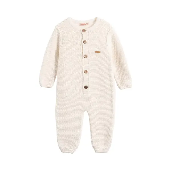 Minora Gebreide Baby Kleding Jongens-Unisex Boxpakje- Maat 74/ 6-9 Maanden-Newborn Overalls Winter-Kraamcadeau - Babyshower Cadeau-Zuiver Wit- thumbnail