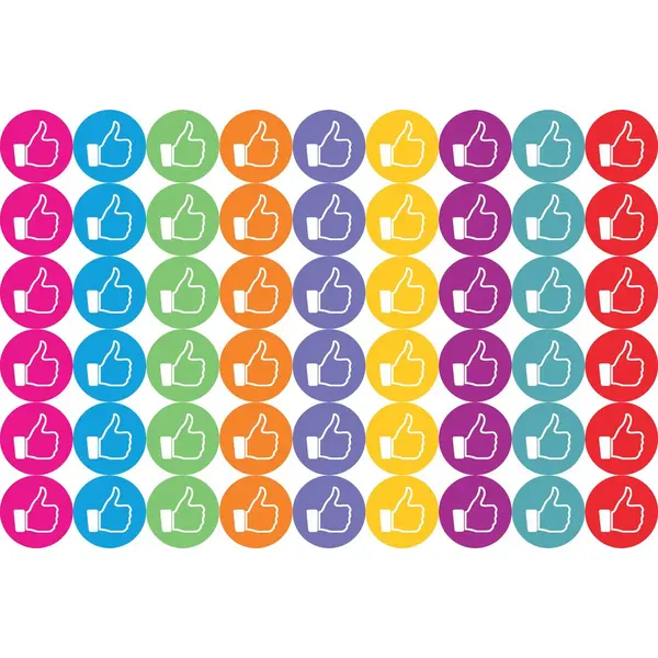 Allemaalstickersenzo Beloningsstickers Duimpjes Omhoog - 270 Stickers 19 Mm - 5 Stickervellen thumbnail