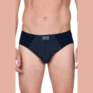 Gentlemen Heren Sport Slip Streep - Betaalbare Heren Onderbroek - Elastisch Katoen - Xxl - Blauw
