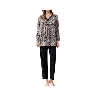 Dames Pyjamaset Met Panterprint 334# Xxl (44) Bruin/zwart/wit