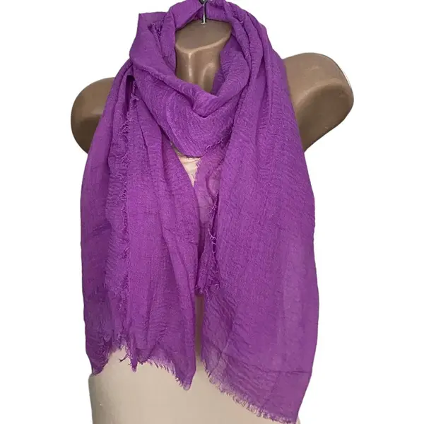 Dames Effen Kleur Sjaal 117# Purple thumbnail