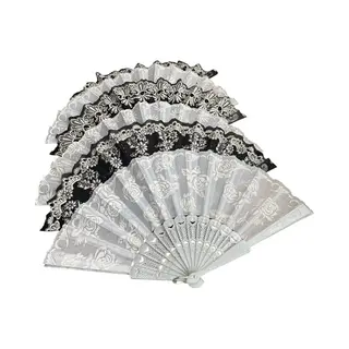 Spaanse Handwaaiers 6 Stuks Zwart/wit