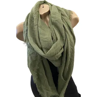 Dames Sjaal Lang Effen 40# Army Green