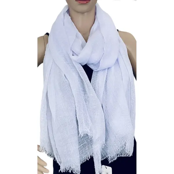 Dames Effen Kleur Sjaal 49# Original White thumbnail