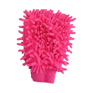 Dubbelzijdig Chenille Microvezel Schoonmaak Handschoen (Roze) - Microfiber Auto Schoonmaakhandschoen - Autowashandschoen Doek - Autowas Washandschoen