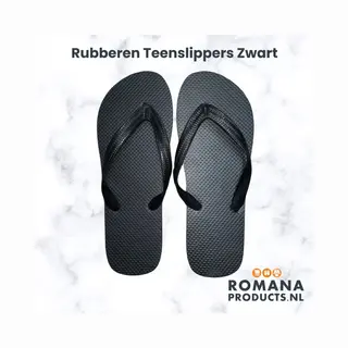Romana Products Unisex Teenslippers - Ideaal Voor Hotel En Sauna - Zwart - Maat 42/43